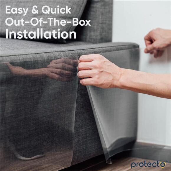 4-Pack Cat Anti Scratch Furniture Protector - 16"x12" Clear Pet Couch Protector - Picture 3 of 7